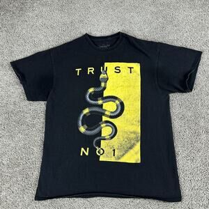 Popular Poison Shirt Mens Large Black Yellow Trust No 1 Snake Short Sleeve